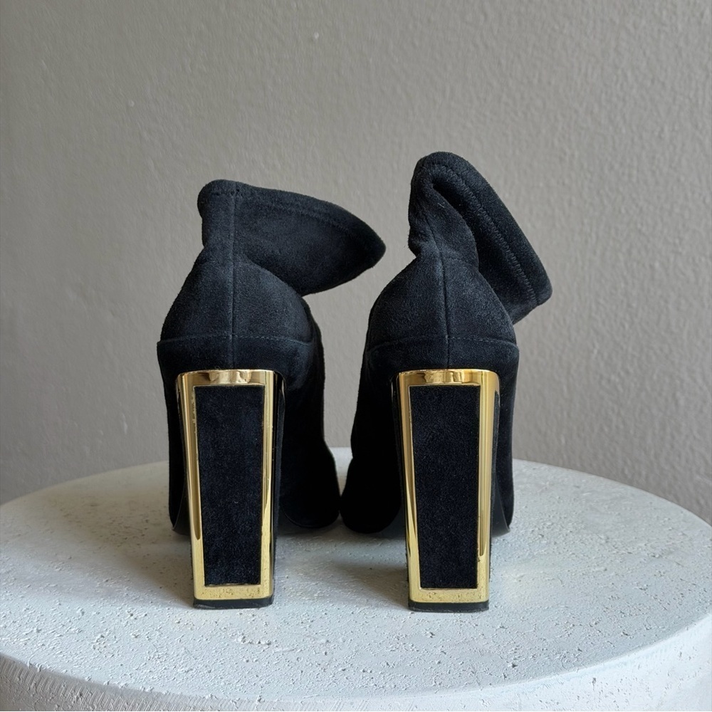 Kat Maconie suede ankle booties with sculptural heel, size 37 - Picture 3 of 7
